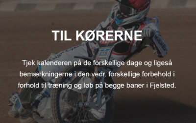 Til kørerne – tjek kalenderen!